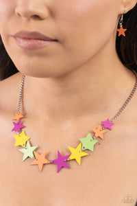 Green,Multi-Colored,Necklace Short,Orange,Pink,Stars,Yellow,Starstruck Season Multi ✧ Star Necklace