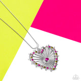 Flirting Ferris Wheel Pink ✧ Heart Necklace