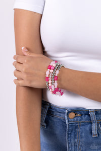 Bracelet Stretchy,Light Pink,Pink,Glassy Gait Pink ✧ Stretch Bracelet
