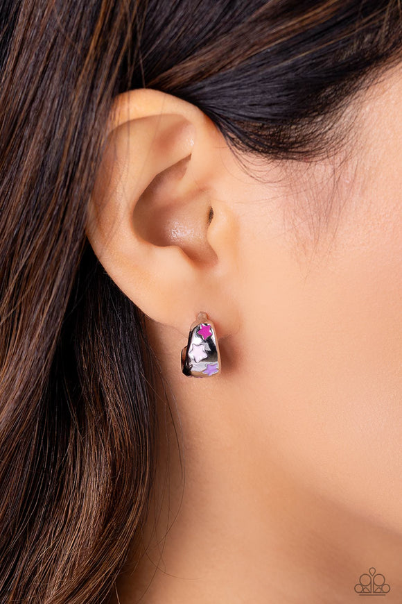 SCOUTING Stars Pink ✧ Star Hoop Earrings