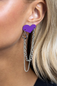 Earrings Post,Hearts,Purple,Valentine's Day,Altered Affection Purple ✧ Heart Post Earrings