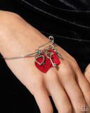 Locked Legacy Red ✧ Heart Key Bangle Bracelet