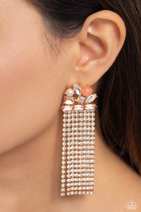 Earrings Post,Gold,Iridescent,Orange,Horizontal Hallmark Gold ✧ Iridescent Post Earrings