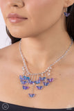 Majestic Metamorphosis Blue ✧ Iridescent Butterfly Necklace
