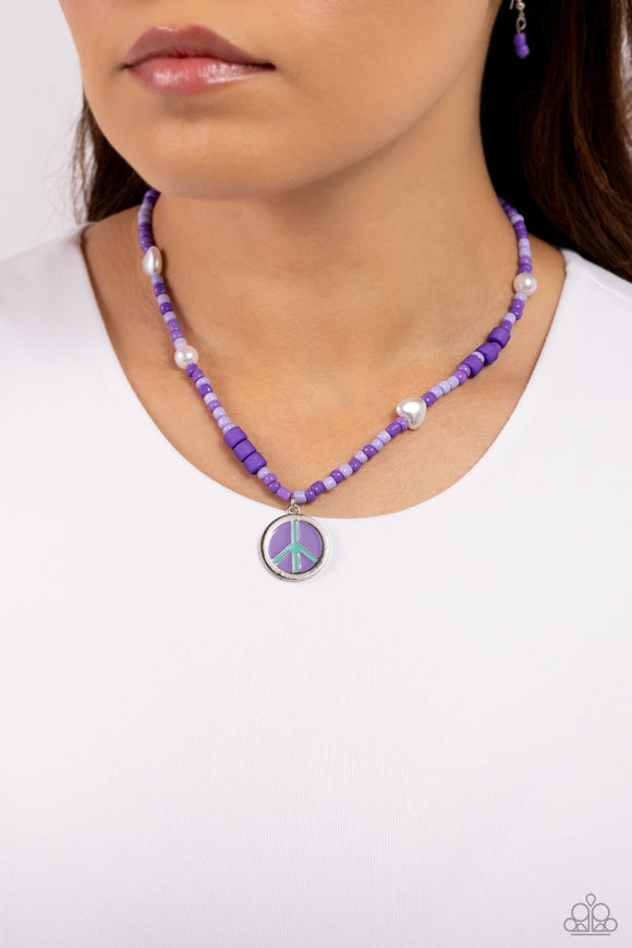 Pearly Possession Purple ✧ Peace Necklace