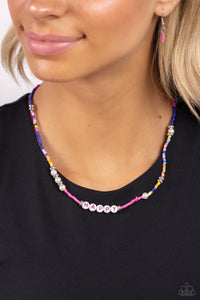 Motivation,Multi-Colored,Necklace Seed Bead,Necklace Short,Pink,Happy to See You Pink ✧ Necklace