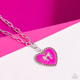 Romantic Gesture Pink ✧ Heart & Bow Necklace