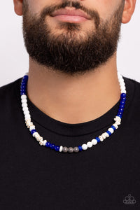 Blue,Necklace Short,Urban Necklace,White,Beaded Bravery Blue ✧ Necklace