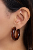 Glassy GAZE Brown ✧ Hoop Earrings