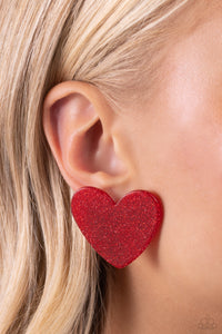 Earrings Post,Hearts,Red,Valentine's Day,Sparkly Sweethearts Red ✧ Heart Earrings