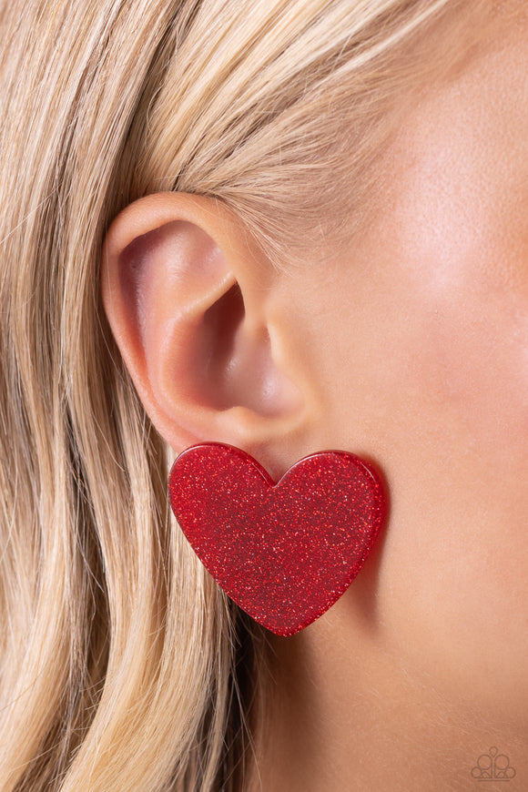 Sparkly Sweethearts Red ✧ Heart Earrings