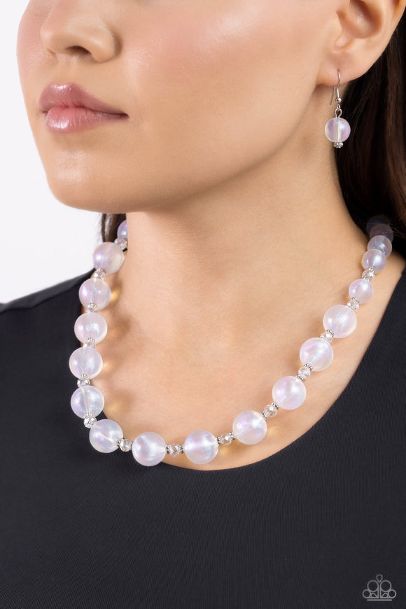 Timelessly Tantalizing White ✧ Opalescent Iridescent Necklace