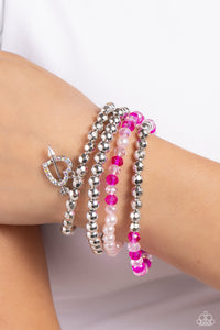 Bracelet Stretchy,Hearts,Light Pink,Pink,Silver,Valentine's Day,Heart-struck Haute Multi ✧ Heart Stretch Bracelet