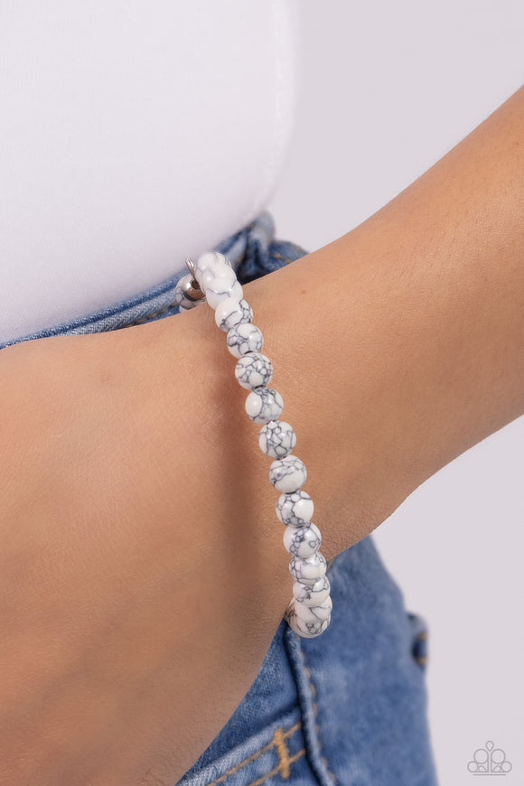 Sinuous Stones White ✧ Coil Bracelet