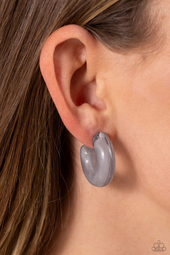 Acrylic Acclaim Silver ✧ Hoop Earrings