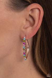 Earrings Hoop,Multi-Colored,Rose Gold,Triangular Tapestry Rose Gold ✧ Hoop Earrings