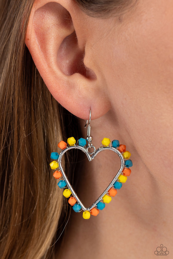 Fun-Loving Fashion Yellow ✧ Heart Seed Bead Earrings