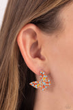 Tilted Takeoff Orange ✧ Butterfly Post Earrings