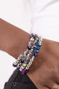 Blue,Bracelet Coil,Iridescent,Multi-Colored,Oil Spill,Purple,Impressive Infinity Multi ✧ Iridescent Oil Spill Coil Bracelet