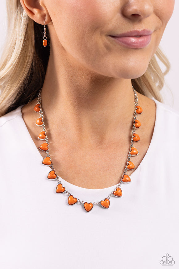 Sentimental Stones Orange ✧ Heart Necklace