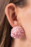 Corsage Character Pink ✧ Iridescent Post Earrings