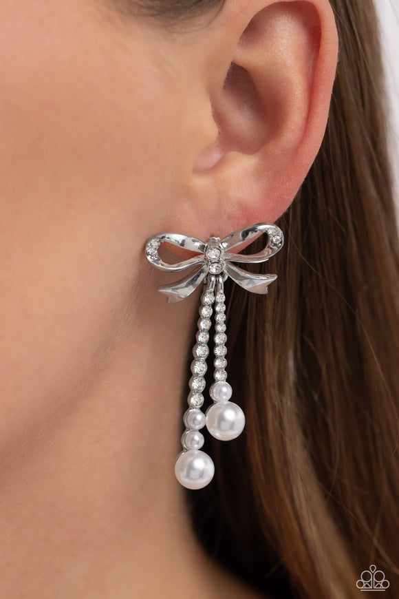 Bodacious Bow White ✧ Earrings