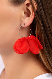 Earrings Hoop,Red,Chiffon Class Red ✧ Hoop Earrings