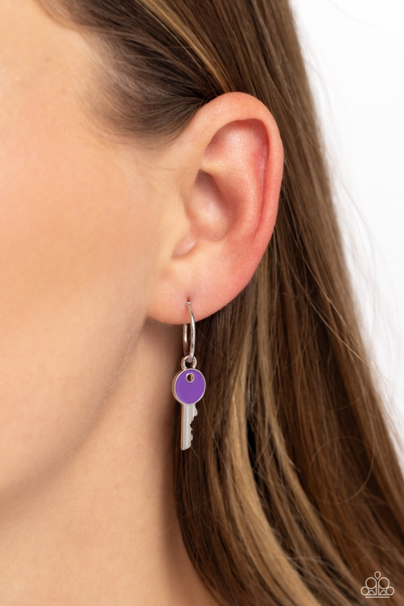 Key Performance Purple ✧ Hoop Earrings