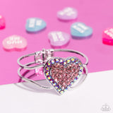 Flirtatious Finale Pink ✧ Heart Iridescent Hinged Bracelet