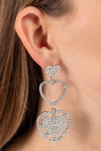 Earrings Post,Favorite,Hearts,Iridescent,Valentine's Day,White,Couples Celebration White ✧ Heart Iridescent Post Earrings