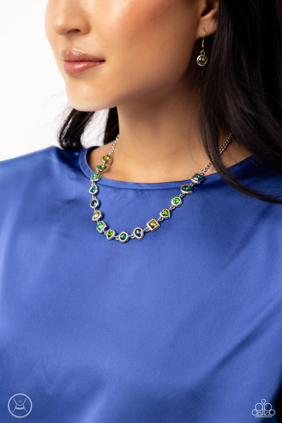 Abstract Admirer Green ✧ Choker Necklace