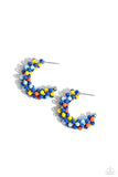 Balloon Backdrop Blue ✧ Hoop Seed Bead Earrings
