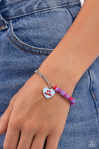 Bracelet Clasp,Hearts,Multi-Colored,Purple,Red,Silver,Valentine's Day,Be Mine Beauty Multi ✧ Heart Bracelet