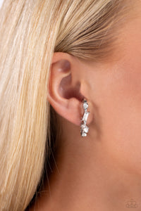 Earrings Post,White,Sliding Shimmer White ✧ Illusion Post Earrings
