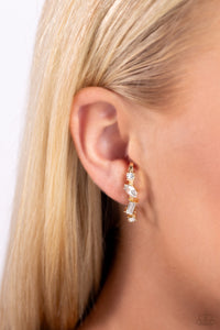 Earrings Post,Gold,Sliding Shimmer Gold ✧ Illusion Post Earrings