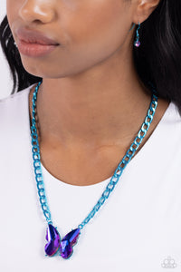 Blue,Butterfly,Favorite,Necklace Short,UV Shimmer,Fascinating Flyer Blue ✧ UV Butterfly Necklace