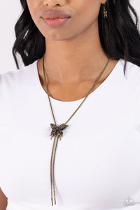 Brass,Butterfly,Necklace Bolo,Necklace Long,Adjustable Acclaim Brass ✧ Butterfly Bolo Necklace