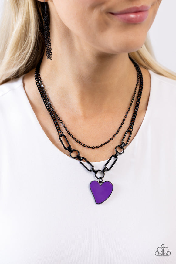 Carefree Confidence Purple ✧ Heart Necklace