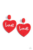 Sweet Seeds Red ✧ Heart Seed Bead Post Earrings