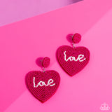 Sweet Seeds Pink ✧ Heart Seed Bead Post Earrings