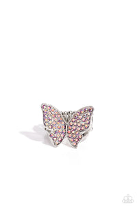 Butterfly,Iridescent,Pink,Ring Wide Back,Sets,High Time Pink ✧ Iridescent Butterfly Ring
