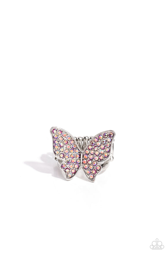 High Time Pink ✧ Iridescent Butterfly Ring