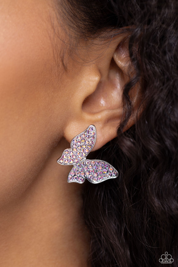 High Life Pink ✧ Butterfly Post Earrings