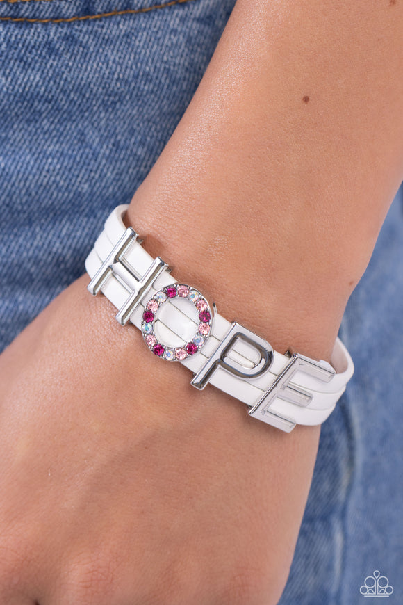 Hopeful Haute White ✧ Iridescent Magnetic Bracelet