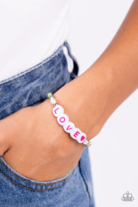 Bracelet Stretchy,Multi-Colored,White,Love Language Multi ✧ Stretch Bracelet