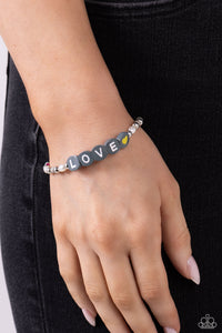 Bracelet Stretchy,Gray,Motivation,Multi-Colored,Silver,Love Language Silver ✧ Stretch Bracelet