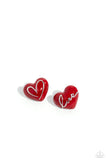 Glimmering Love Red ✧ Heart Post Earrings