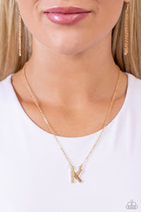 Gold,Initial,Necklace Short,Leave Your Initials Gold - K ✧ Necklace