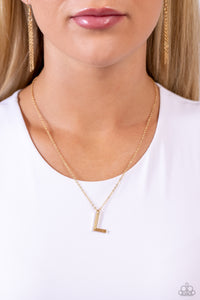 Gold,Initial,Necklace Short,Leave Your Initials Gold - L ✧ Necklace