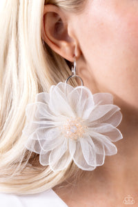 Earrings Fish Hook,Opalescent,White,Cosmopolitan Chiffon White ✧ Opalescent Earrings